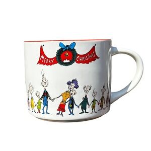 Lenox 2025 Zak Dr Seuss Christmas Mug White w/ Red Trim  Whoville Grinch 15oz‎